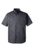 Harriton M585 Mens Advantage Wrinkle Resistant Short Sleeve Button Down Shirt w/ Double Pockets Dark Charcoal Grey Flat Front