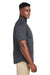 Harriton M585 Mens Advantage Wrinkle Resistant Short Sleeve Button Down Shirt w/ Double Pockets Dark Charcoal Grey Model Side