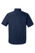 Harriton M585 Mens Advantage Wrinkle Resistant Short Sleeve Button Down Shirt w/ Double Pockets Dark Navy Blue Flat Back