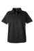 Harriton M585W Womens Advantage Wrinkle Resistant Short Sleeve Button Down Shirt w/ Double Pockets Black Flat Front
