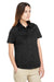 Harriton M585W Womens Advantage Wrinkle Resistant Short Sleeve Button Down Shirt w/ Double Pockets Black Model 3q