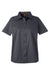 Harriton M585W Womens Advantage Wrinkle Resistant Short Sleeve Button Down Shirt w/ Double Pockets Dark Charcoal Grey Flat Front