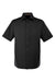 Harriton M586/M586T Mens Flash Colorblock Wrinkle Resistant Short Sleeve Button Down Shirt w/ Pocket Black/Dark Charcoal Grey Flat Front