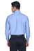 Harriton M600 Mens Oxford Wrinkle Resistant Long Sleeve Button Down Shirt w/ Pocket Light Blue Model Back