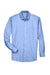 Harriton M600 Mens Oxford Wrinkle Resistant Long Sleeve Button Down Shirt w/ Pocket Light Blue Flat Front