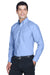 Harriton M600 Mens Oxford Wrinkle Resistant Long Sleeve Button Down Shirt w/ Pocket Light Blue Model 3q