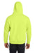 Harriton M711/M711T Mens Climabloc Water Resistant Full Zip Hooded Sweatshirt Hoodie w/ Pockets Safety Yellow Model Back