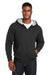Harriton M711/M711T Mens Climabloc Water Resistant Full Zip Hooded Sweatshirt Hoodie w/ Pockets Black Model Front