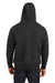 Harriton M711/M711T Mens Climabloc Water Resistant Full Zip Hooded Sweatshirt Hoodie w/ Pockets Black Model Back