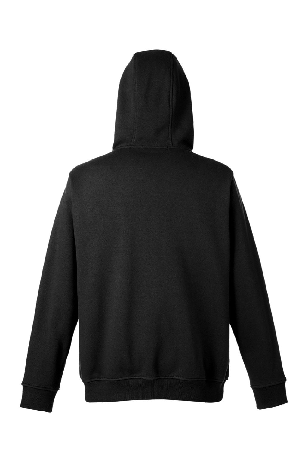 Harriton M711/M711T Mens Climabloc Water Resistant Full Zip Hooded Sweatshirt Hoodie w/ Pockets Black Flat Back