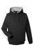 Harriton M711/M711T Mens Climabloc Water Resistant Full Zip Hooded Sweatshirt Hoodie w/ Pockets Black Flat Front