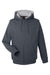 Harriton M711/M711T Mens Climabloc Water Resistant Full Zip Hooded Sweatshirt Hoodie w/ Pockets Dark Charcoal Grey Flat Front