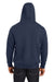 Harriton M711/M711T Mens Climabloc Water Resistant Full Zip Hooded Sweatshirt Hoodie w/ Pockets Dark Navy Blue Model Back