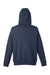 Harriton M711/M711T Mens Climabloc Water Resistant Full Zip Hooded Sweatshirt Hoodie w/ Pockets Dark Navy Blue Flat Back