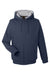 Harriton M711/M711T Mens Climabloc Water Resistant Full Zip Hooded Sweatshirt Hoodie w/ Pockets Dark Navy Blue Flat Front