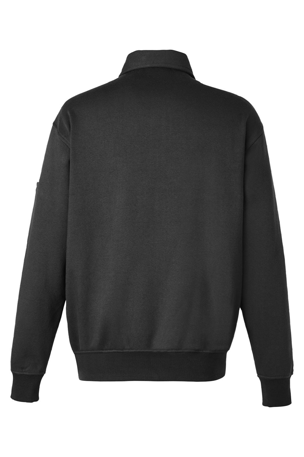 Harriton M712 Mens Climabloc Water Resistant 1/4 Zip Sweatshirt w/ Pocket Black Flat Back
