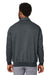 Harriton M712 Mens Climabloc Water Resistant 1/4 Zip Sweatshirt w/ Pocket Dark Charcoal Grey Model Back