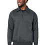 Harriton Mens Climabloc Water Resistant 1/4 Zip Sweatshirt w/ Pocket - Dark Charcoal Grey