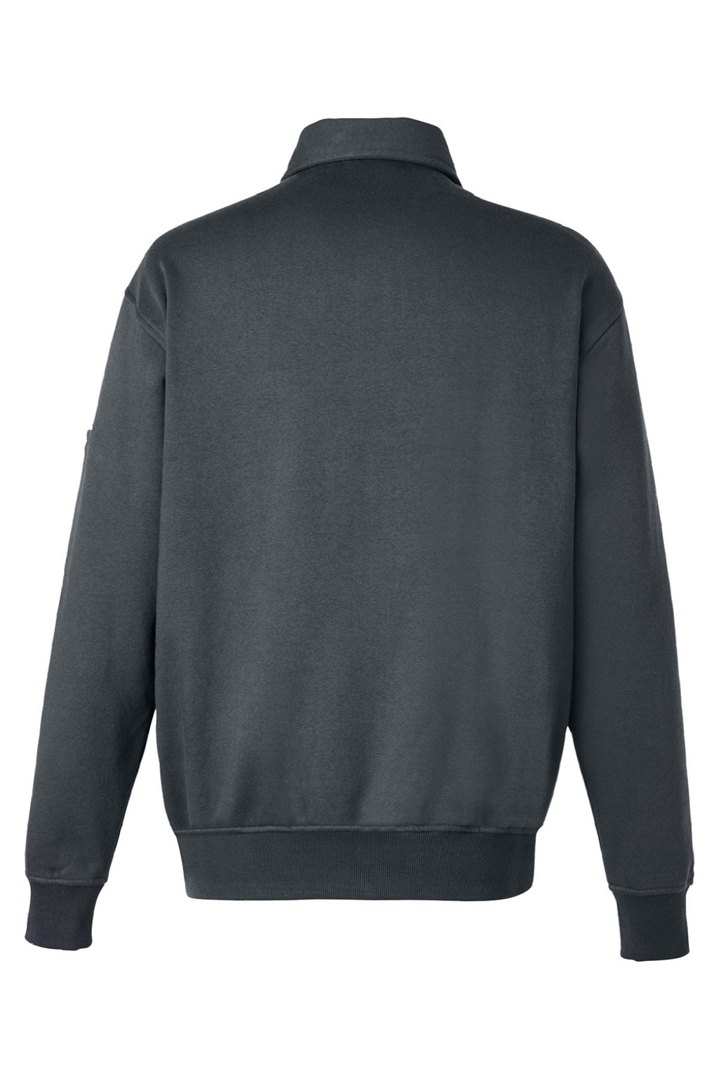 Harriton M712 Mens Climabloc Water Resistant 1/4 Zip Sweatshirt w/ Pocket Dark Charcoal Grey Flat Back