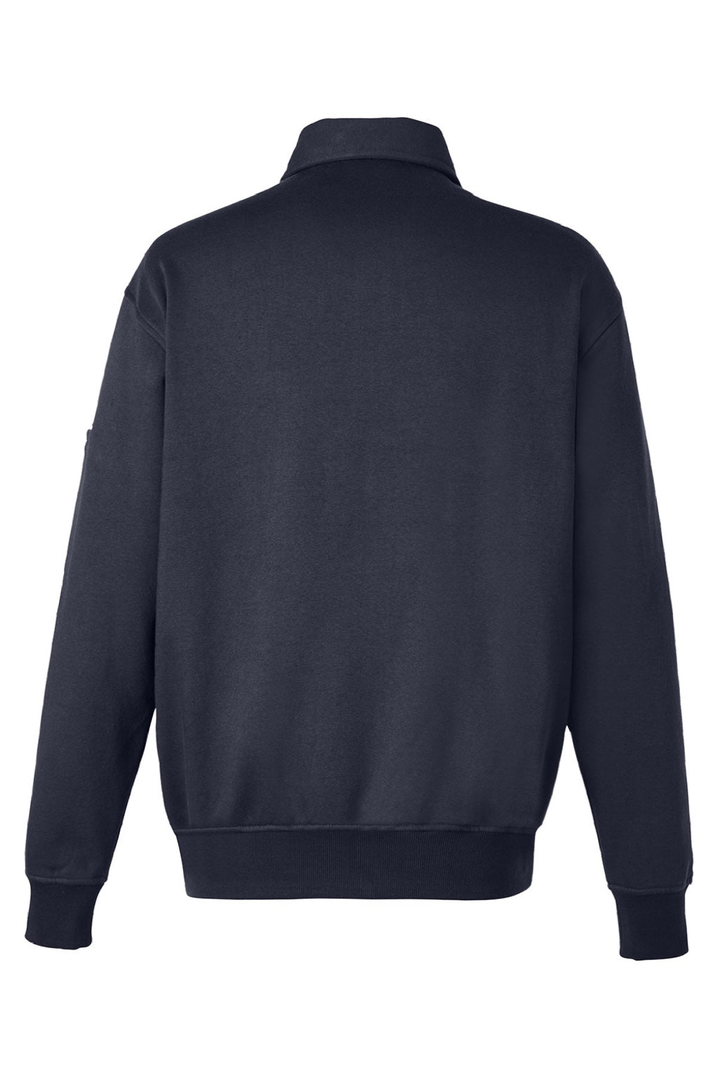 Harriton M712 Mens Climabloc Water Resistant 1/4 Zip Sweatshirt w/ Pocket Dark Navy Blue Flat Back