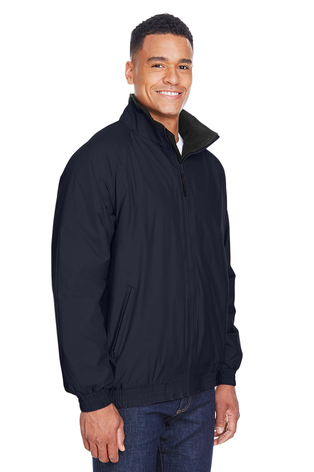 Harriton M740 Mens Wind & Water Resistant Full Zip Jacket Navy Blue Model 3q