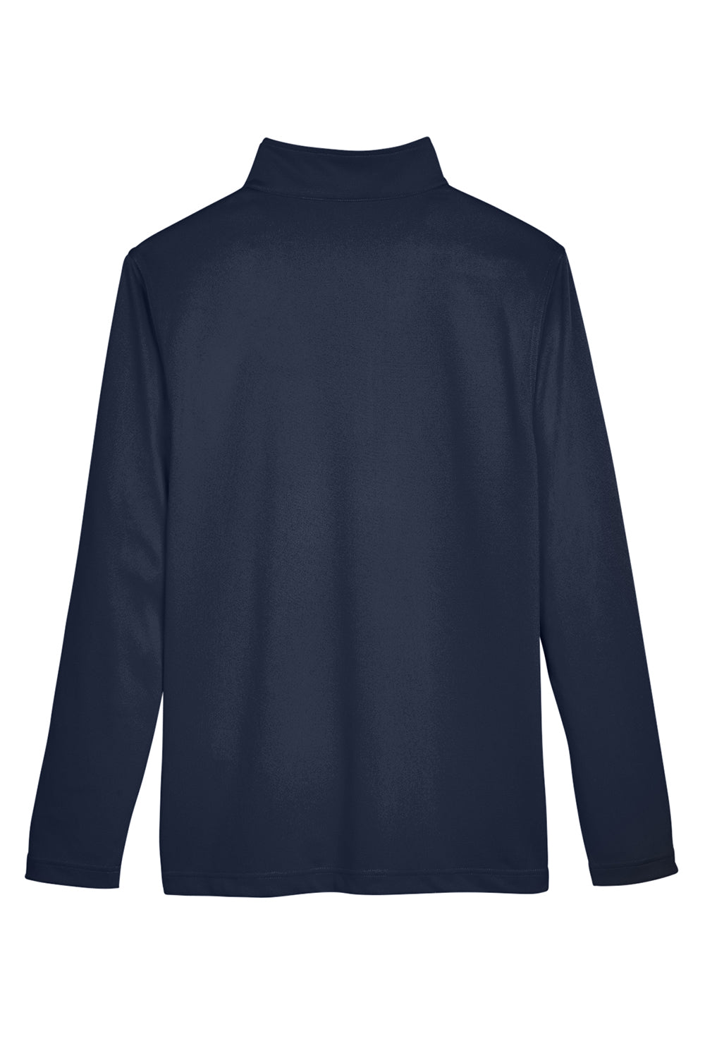 Harriton M748 Mens Advantage Performance Moisture Wicking 1/4 Zip Sweatshirt Dark Navy Blue Flat Back