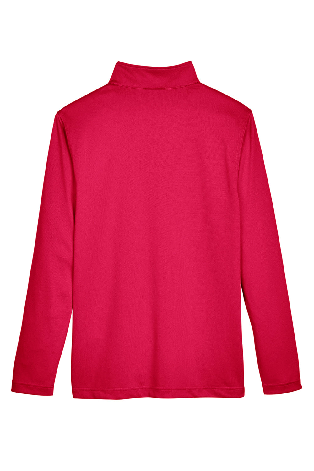 Harriton M748 Mens Advantage Performance Moisture Wicking 1/4 Zip Sweatshirt Red Flat Back