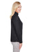 Harriton M748W Womens Advantage Performance Moisture Wicking 1/4 Zip Sweatshirt Black Model Side