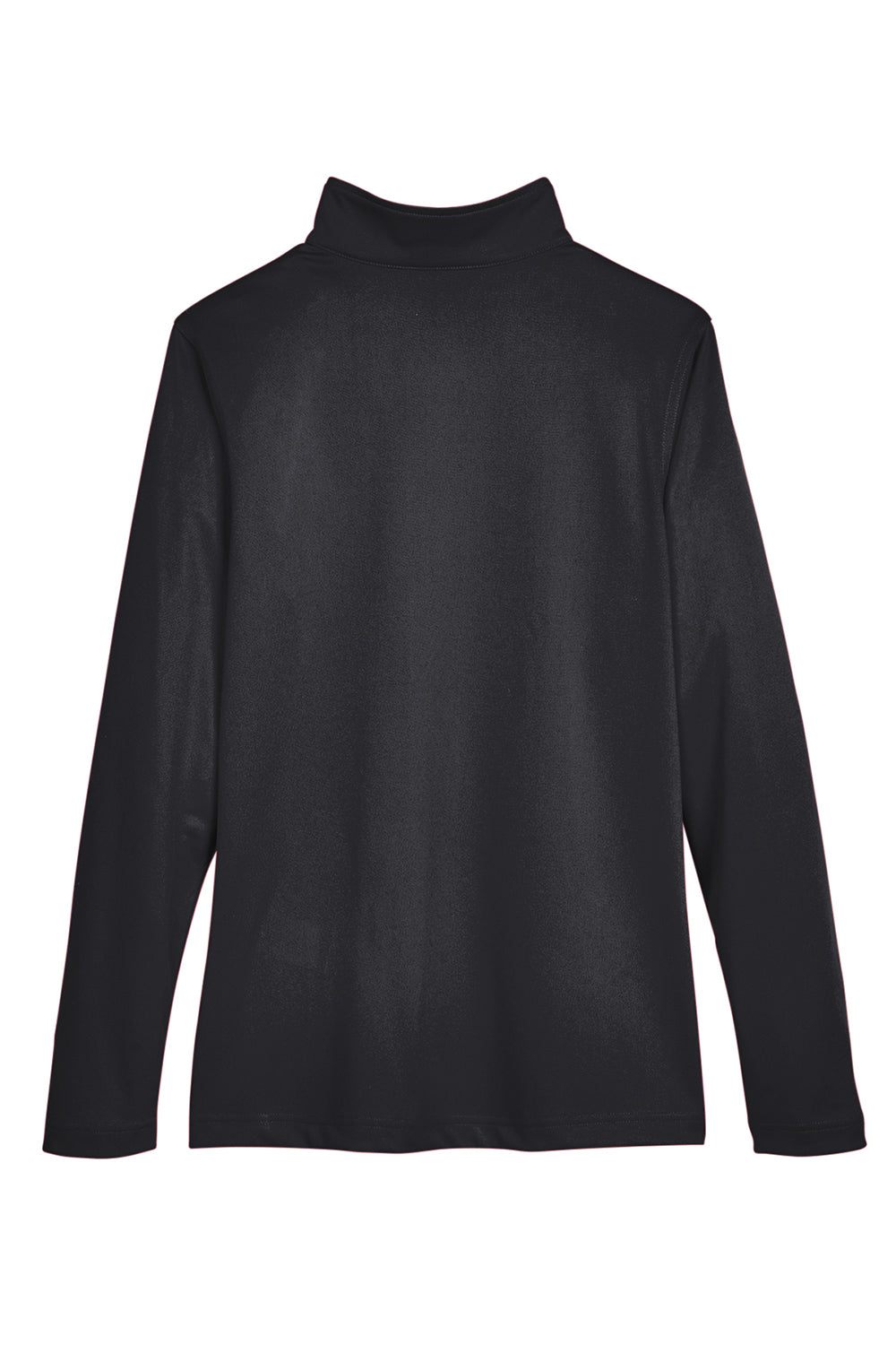 Harriton M748W Womens Advantage Performance Moisture Wicking 1/4 Zip Sweatshirt Black Flat Back