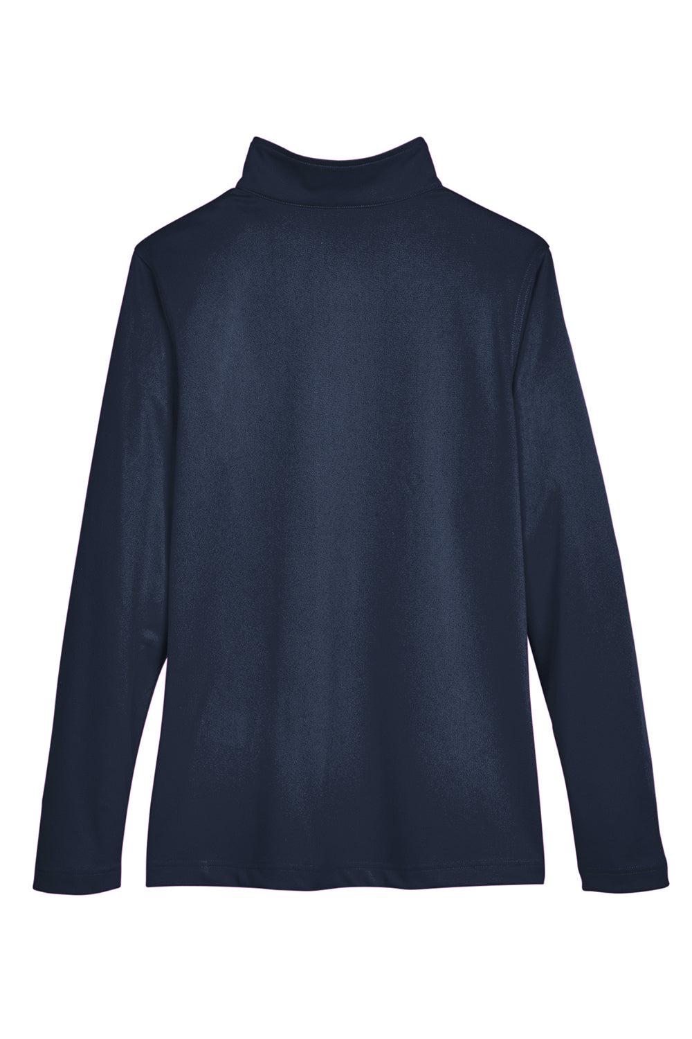 Harriton M748W Womens Advantage Performance Moisture Wicking 1/4 Zip Sweatshirt Dark Navy Blue Flat Back