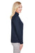 Harriton M748W Womens Advantage Performance Moisture Wicking 1/4 Zip Sweatshirt Dark Navy Blue Model Side