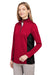 Harriton M786W Womens Flash Performance Moisture Wicking Colorblock 1/4 Zip Sweatshirt Red/Black Model 3q