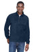 Harriton M980 Mens Pill Resistant Fleece 1/4 Zip Sweatshirt w/ Pockets Navy Blue Model Front