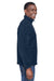 Harriton M980 Mens Pill Resistant Fleece 1/4 Zip Sweatshirt w/ Pockets Navy Blue Model Side