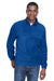 Harriton M980 Mens Pill Resistant Fleece 1/4 Zip Sweatshirt w/ Pockets True Royal Blue Model Front