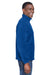 Harriton M980 Mens Pill Resistant Fleece 1/4 Zip Sweatshirt w/ Pockets True Royal Blue Model Side