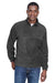 Harriton M980 Mens Pill Resistant Fleece 1/4 Zip Sweatshirt w/ Pockets Charcoal Grey Model Front