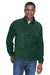 Harriton M980 Mens Pill Resistant Fleece 1/4 Zip Sweatshirt w/ Pockets Hunter Green Model Front