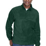 Harriton Mens Pill Resistant Fleece 1/4 Zip Sweatshirt w/ Pockets - Hunter Green