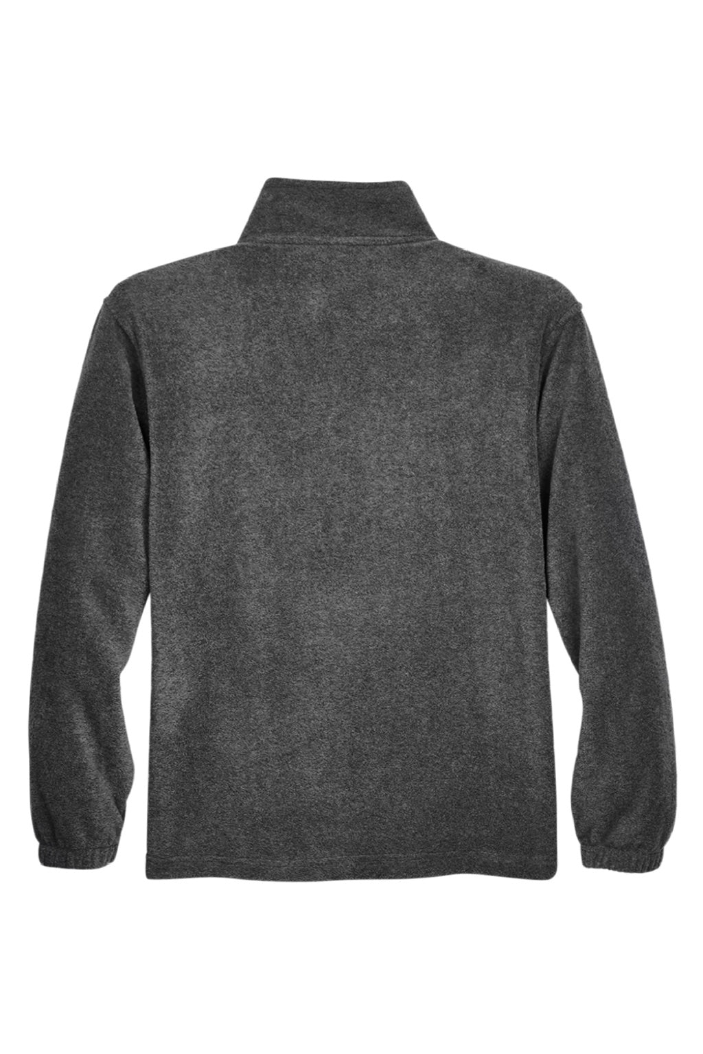 Harriton M980 Mens Pill Resistant Fleece 1/4 Zip Sweatshirt w/ Pockets Charcoal Grey Flat Back