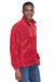 Harriton M980 Mens Pill Resistant Fleece 1/4 Zip Sweatshirt w/ Pockets Red Model 3q