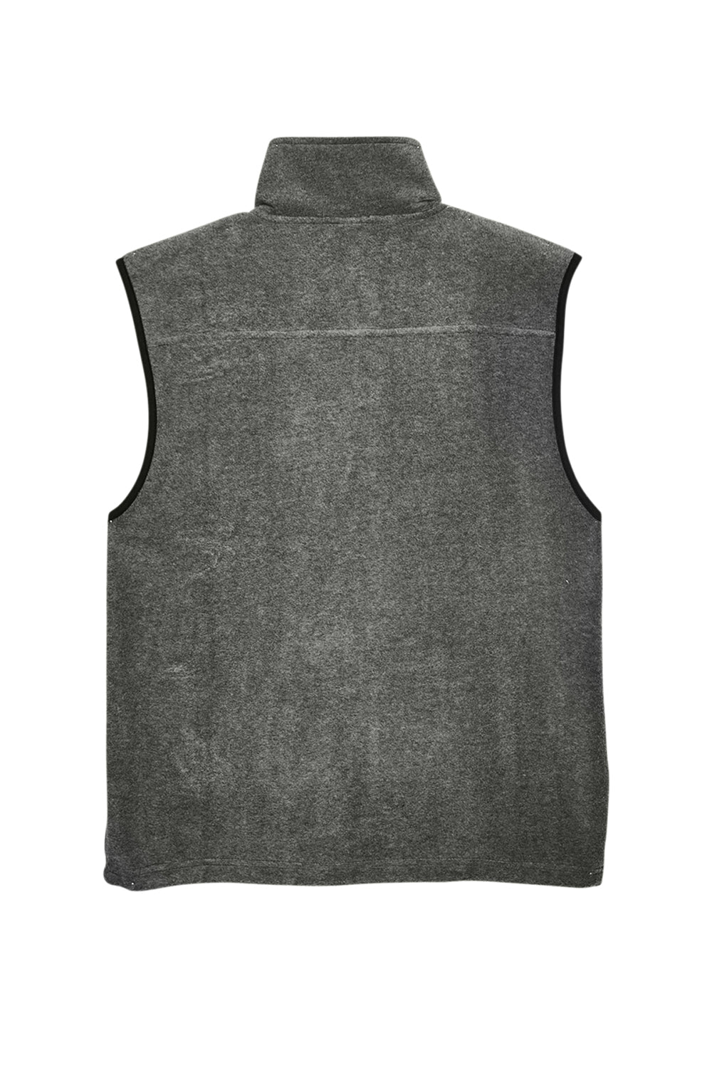 Harriton M985 Mens Pill Resistant Fleece Full Zip Vest Charcoal Grey Flat Back