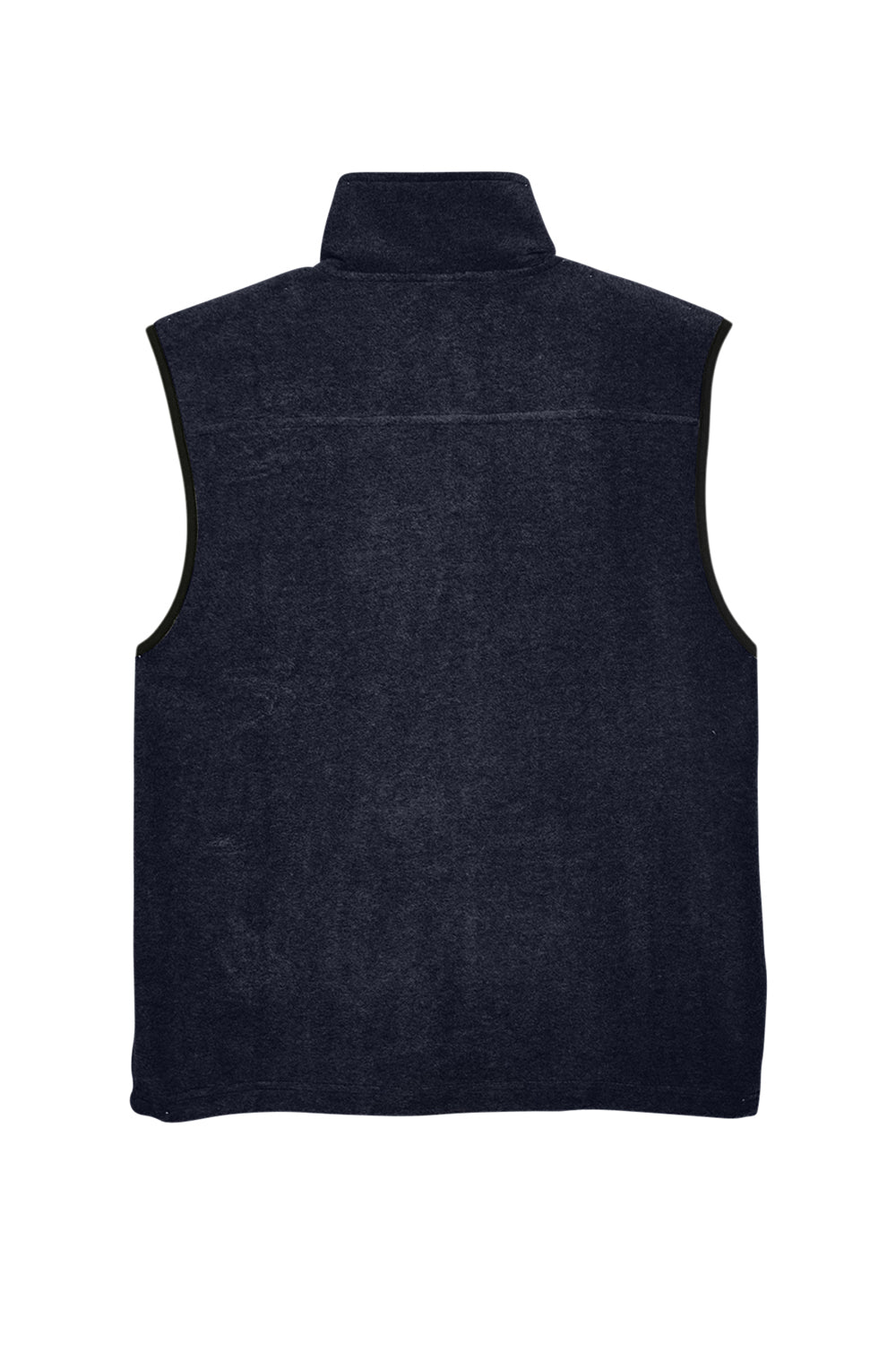 Harriton M985 Mens Pill Resistant Fleece Full Zip Vest Navy Blue Flat Back