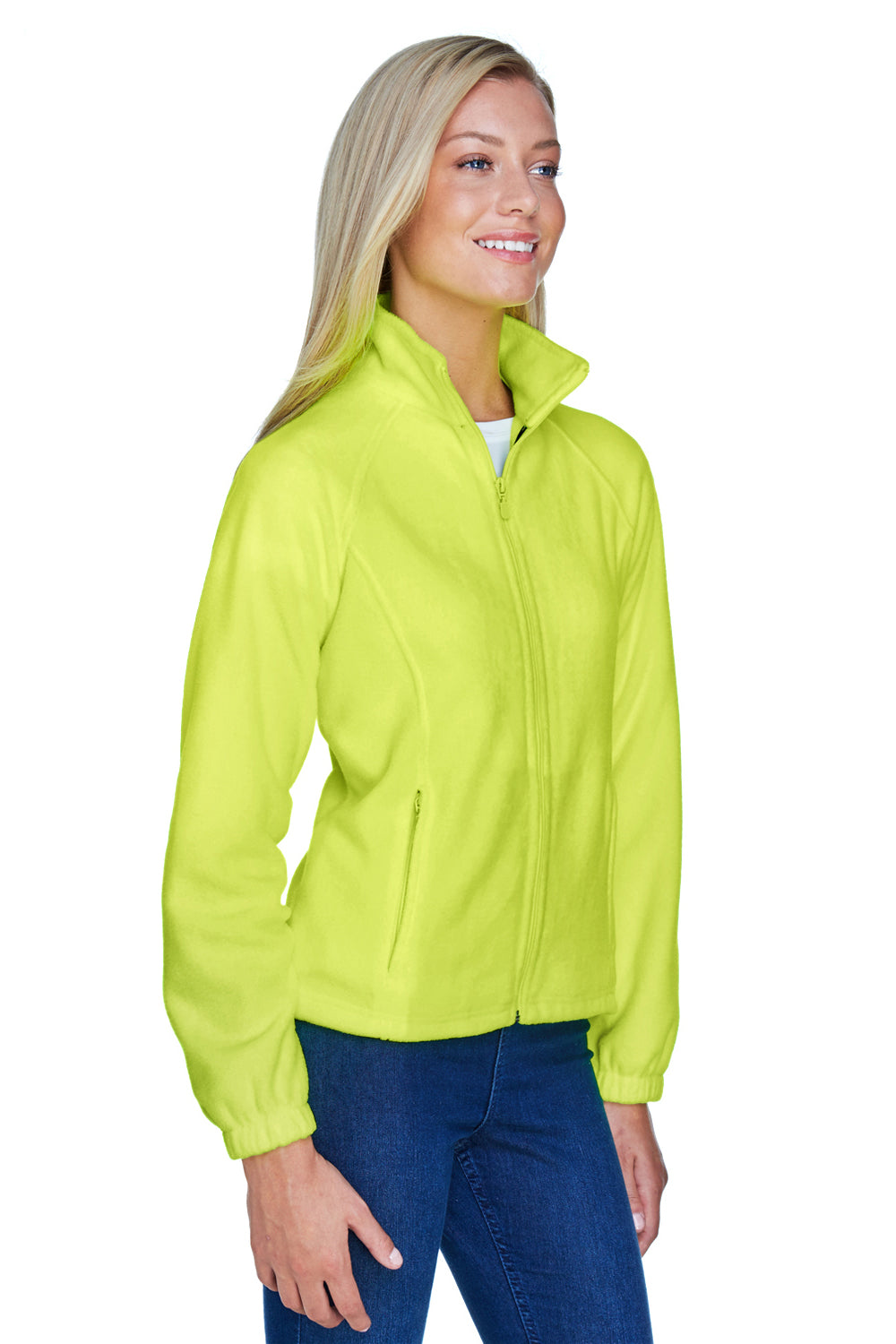 Harriton M990W Womens Pill Resistant Fleece Full Zip Jacket Safety Yellow Model 3q
