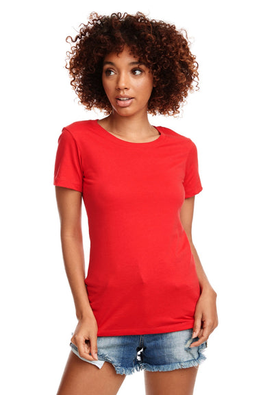 Next Level 1510 Womens Ideal Jersey Short Sleeve Crewneck T-Shirt Red Model Front