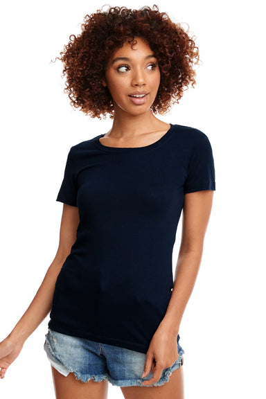 Next Level 1510 Womens Ideal Jersey Short Sleeve Crewneck T-Shirt Midnight Navy Blue Model Front