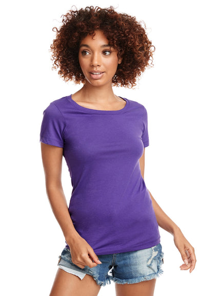 Next Level 1510 Womens Ideal Jersey Short Sleeve Crewneck T-Shirt Purple Rush Model Front