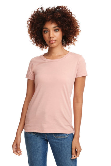 Next Level 1510 Womens Ideal Jersey Short Sleeve Crewneck T-Shirt Desert Pink Model Front