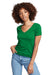 Next Level NL1540/1540 Womens Ideal Jersey Short Sleeve V-Neck T-Shirt Kelly Green Model Front