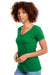 Next Level NL1540/1540 Womens Ideal Jersey Short Sleeve V-Neck T-Shirt Kelly Green Model Side